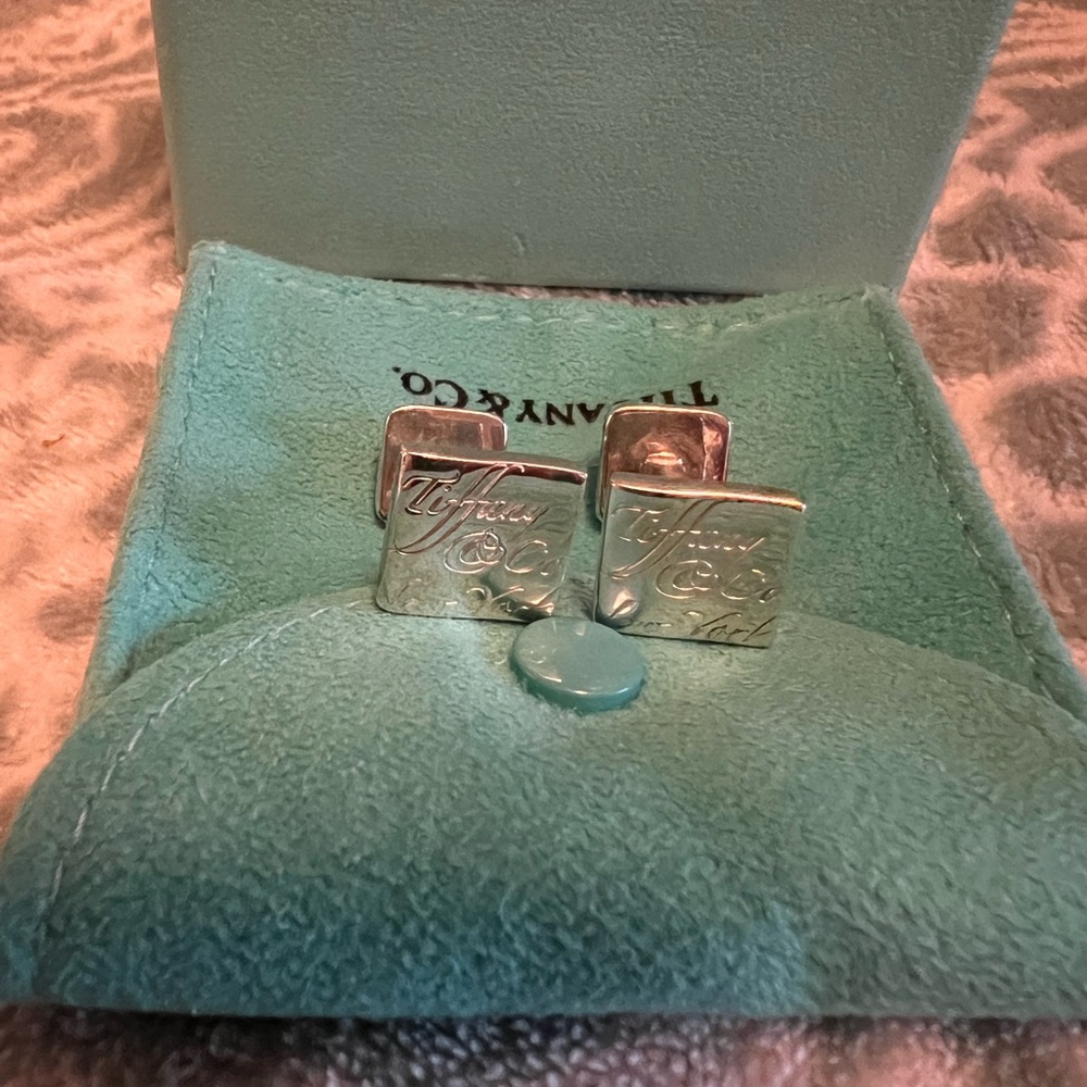 Tiffany & Co. Notes Cufflinks Script New York Men… - image 1